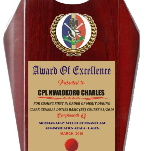 Wooden Award Plaque By Excellence Awards International