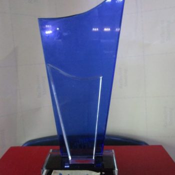 All Round blue Crystal Plaque By Excellence Awards International