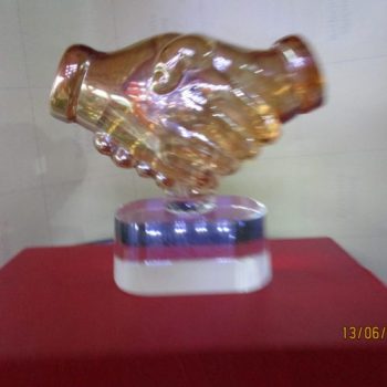 Handshake Crystal Plaque By Excellence Awards International